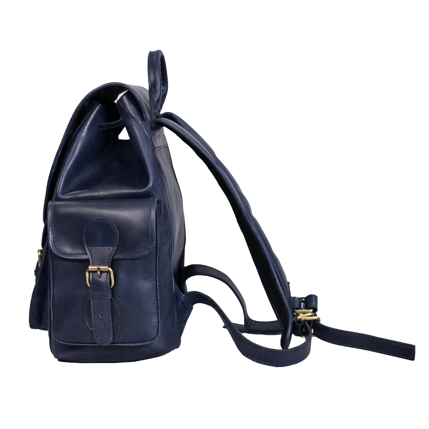 Reonndarling genuine leather navy blue color multi purpose backpack for mens & womens