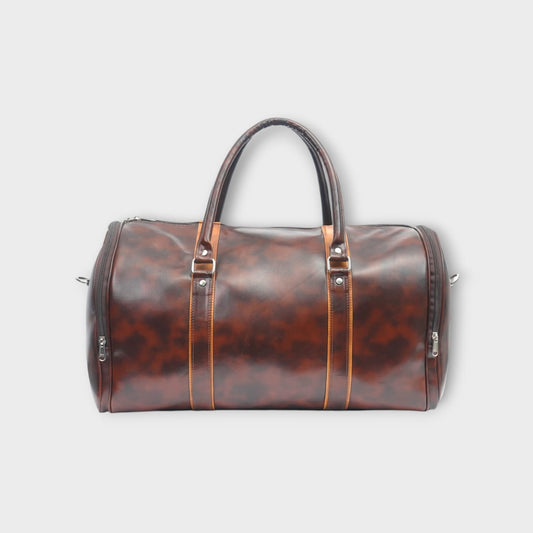 Sleek Faux Leather Weekender Duffle Bag