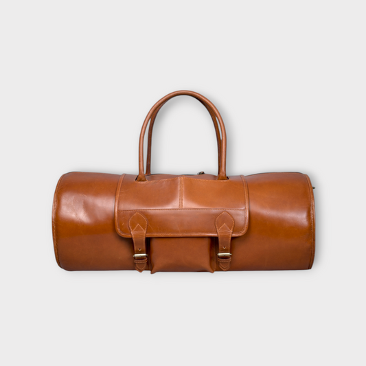 Leather Tan Duffle Bag