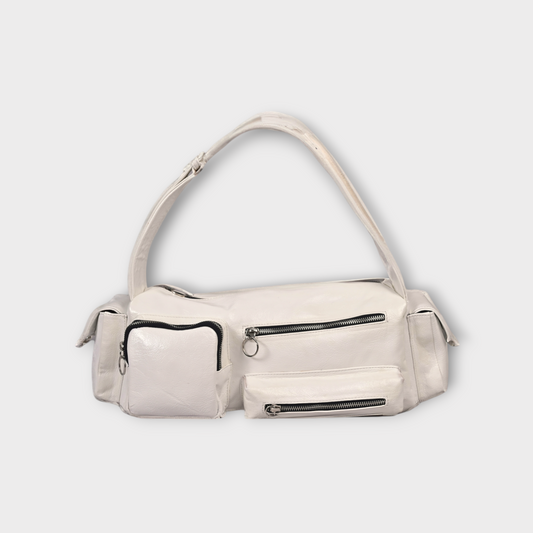 REONNDARLING Premium  Leather White Color Hand / Shoulder Bag For Ladies