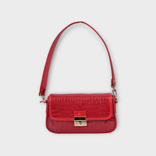 REONNDARLING Premium Leather Red Color  Top Handel  Bag / Hand bag For Women.